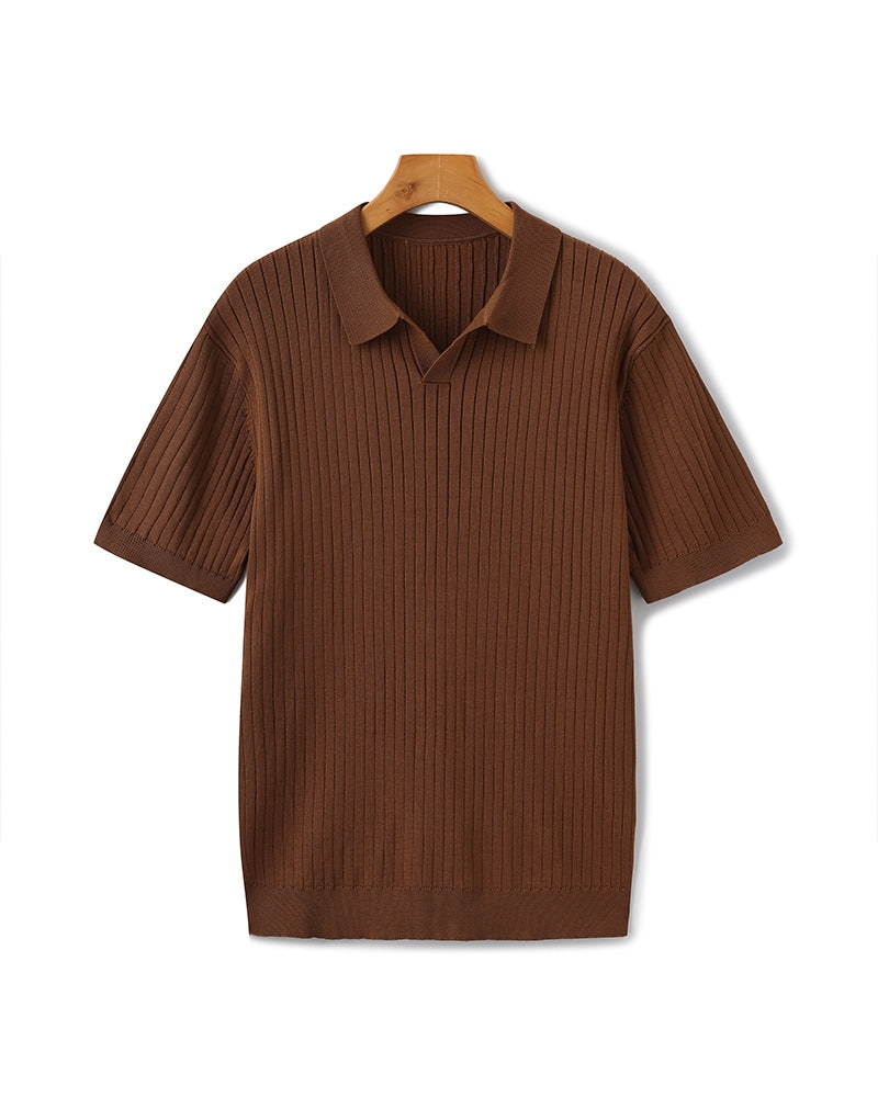 Polo Shirt - Ribbed Texture And Shape Retention Fit