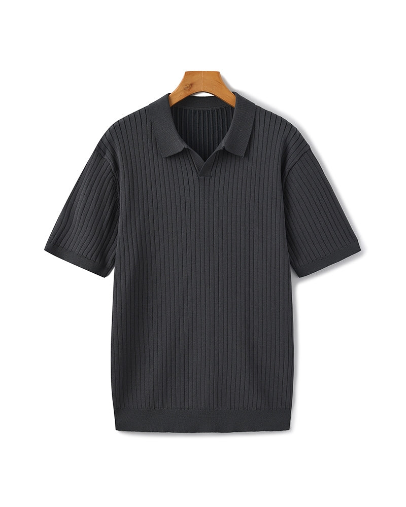 Polo Shirt - Ribbed Texture And Shape Retention Fit