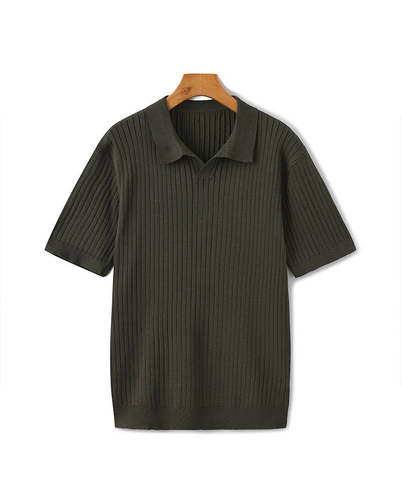 Polo Shirt - Ribbed Texture And Shape Retention Fit