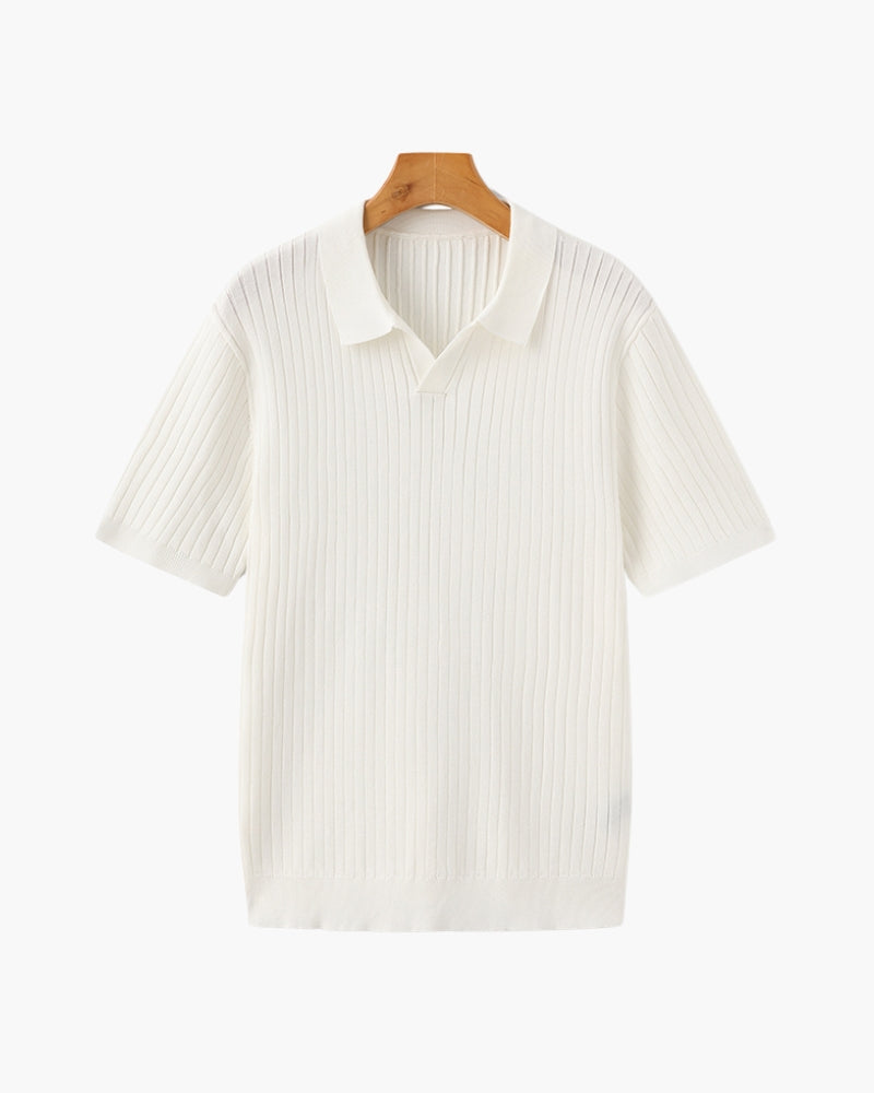 Polo Shirt - Ribbed Texture And Shape Retention Fit