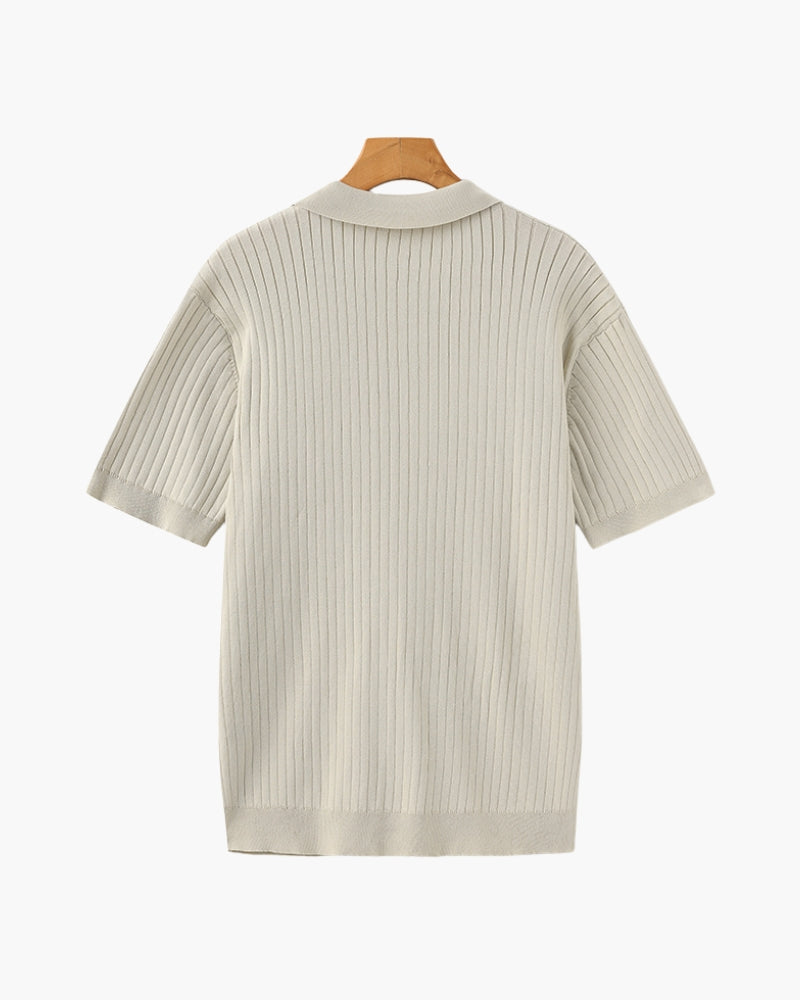 Polo Shirt - Ribbed Texture And Shape Retention Fit