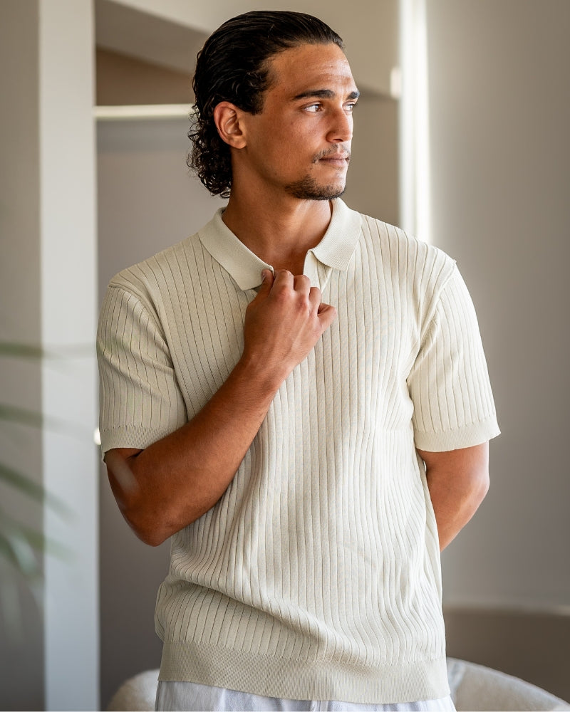 Polo Shirt - Ribbed Texture And Shape Retention Fit