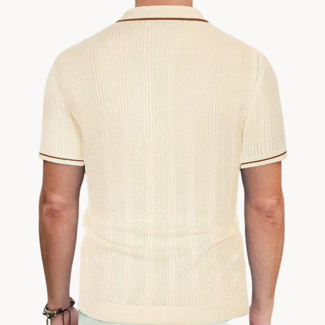 Polo Shirt - Short Sleeve Button Placket & Breathable Fit
