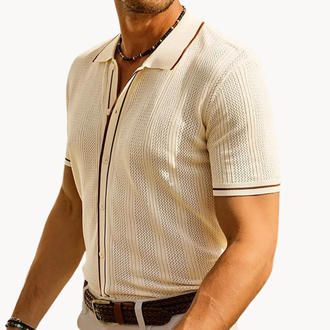 Polo Shirt - Short Sleeve Button Placket & Breathable Fit