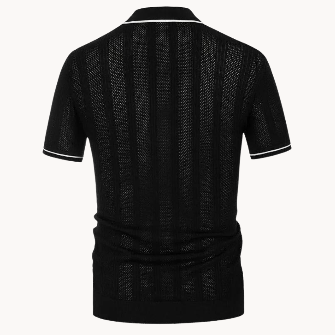 Polo Shirt - Short Sleeve Button Placket & Breathable Fit