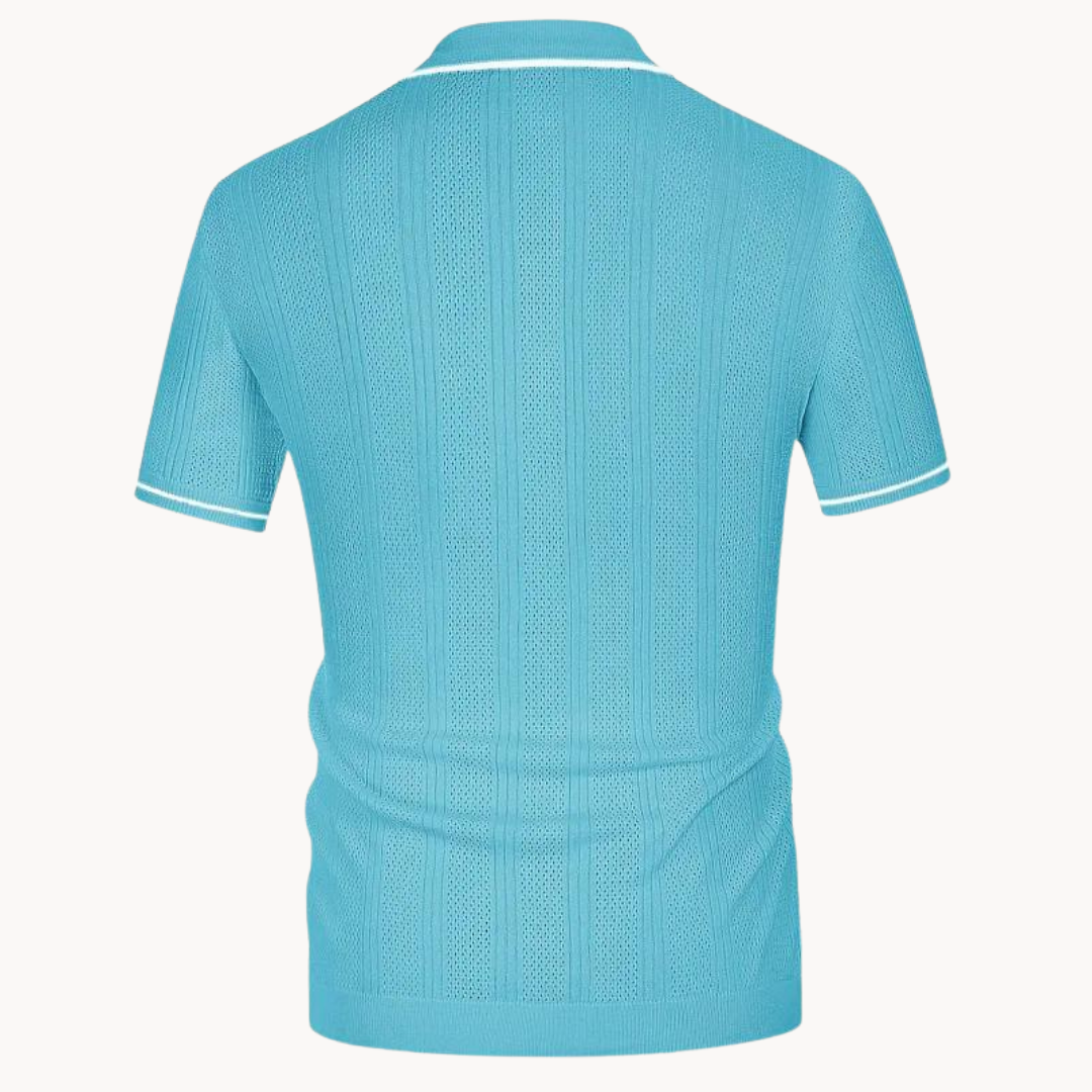 Polo Shirt - Short Sleeve Button Placket & Breathable Fit