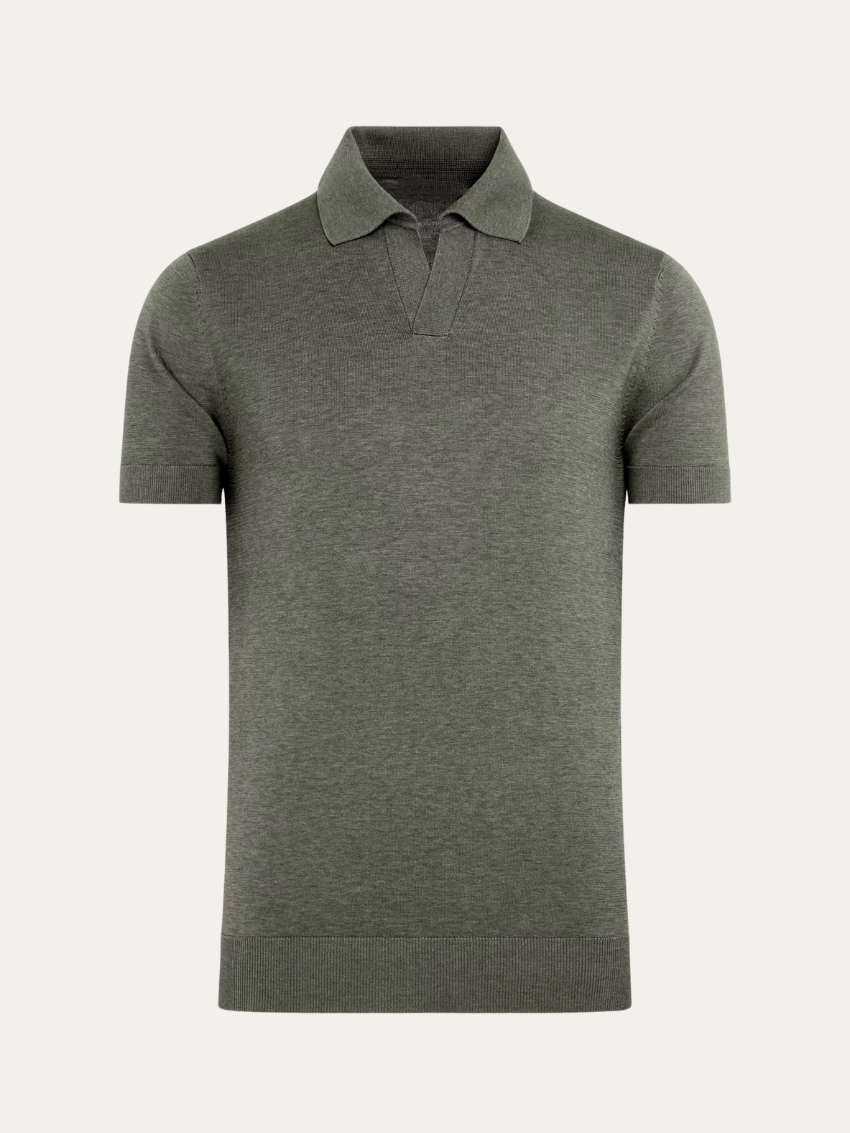 Polo Shirt - Soft Blend Buttonless Front & Smooth Neckline