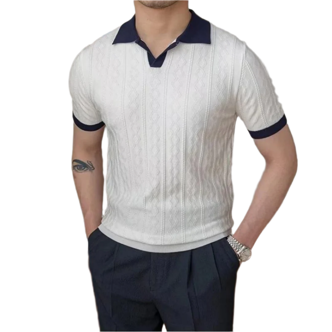 Polo Shirt - V Neck Cut & Breathable Soft Blend Fabric