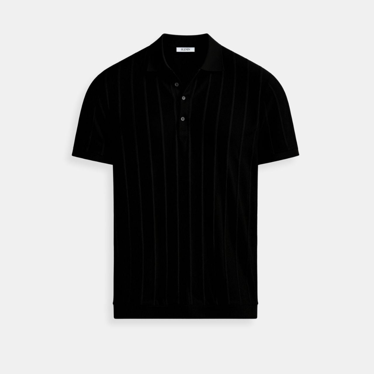 Polo Shirt – Vertical Stripe Placket & Streamlined Fit