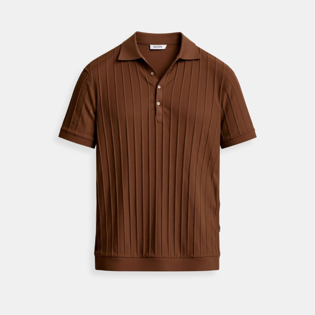 Polo Shirt – Vertical Stripe Placket & Streamlined Fit