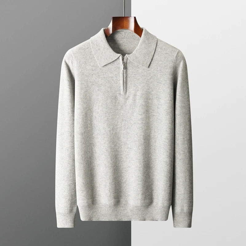 Polo Sweater - Natural Blend Collar & Warm Structured Shape