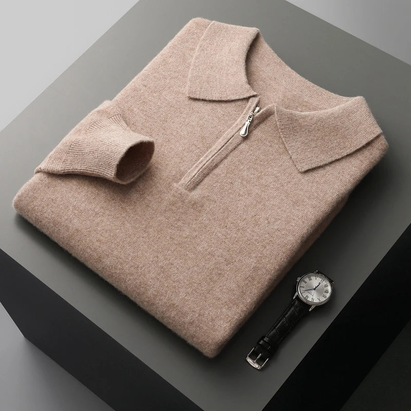 Polo Sweater - Natural Blend Collar & Warm Structured Shape