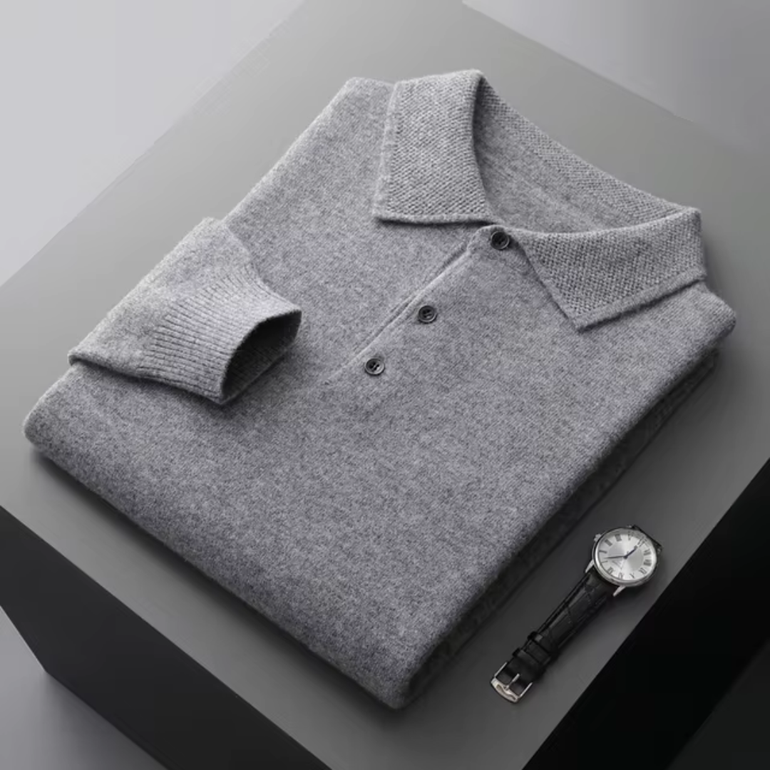 Polo Sweater - Natural Fiber Blend And Warm Breathable Fit