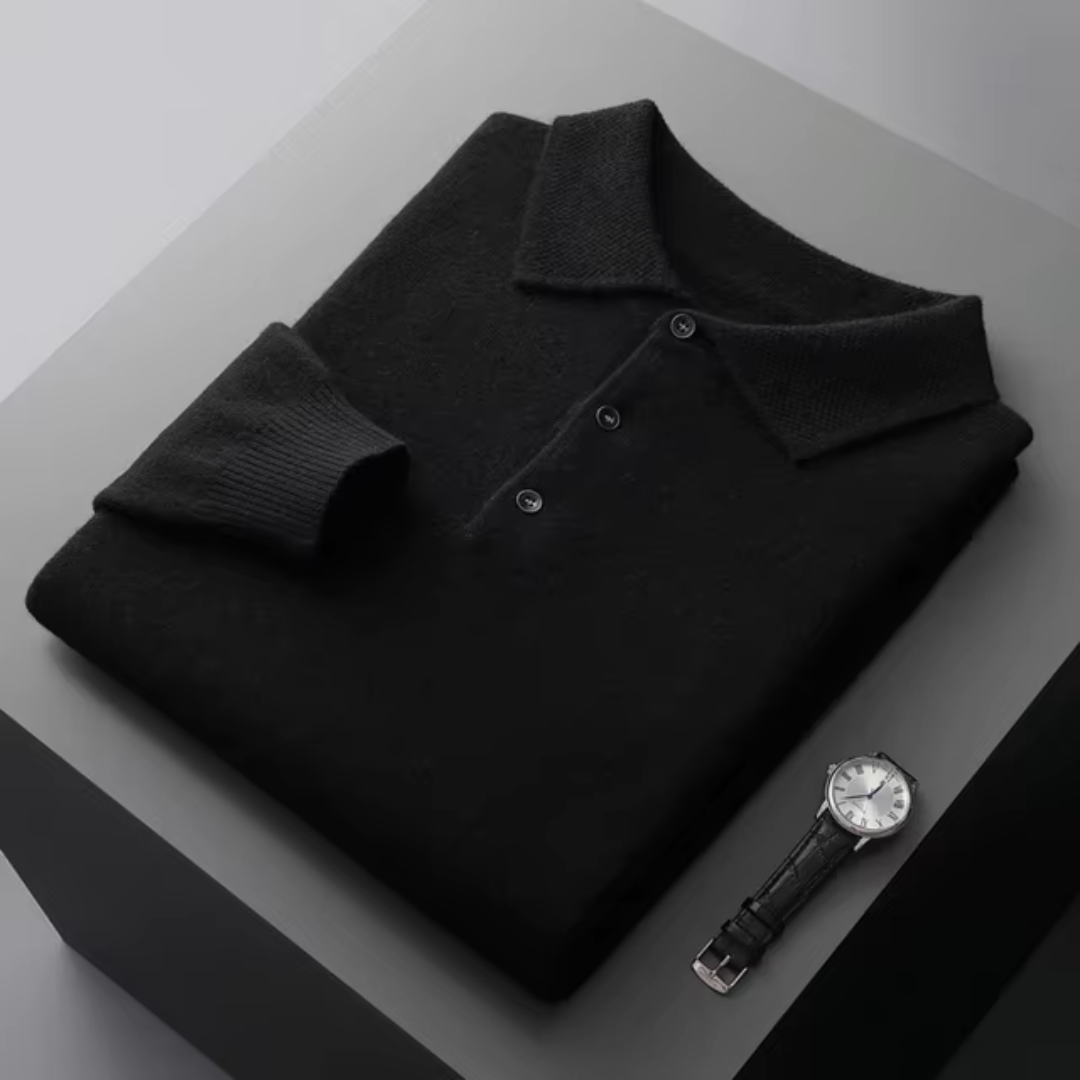 Polo Sweater - Natural Fiber Blend And Warm Breathable Fit