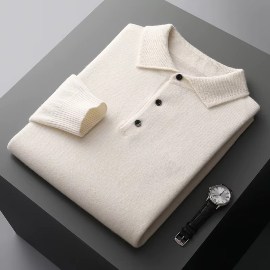 Polo Sweater - Natural Fiber Blend And Warm Breathable Fit