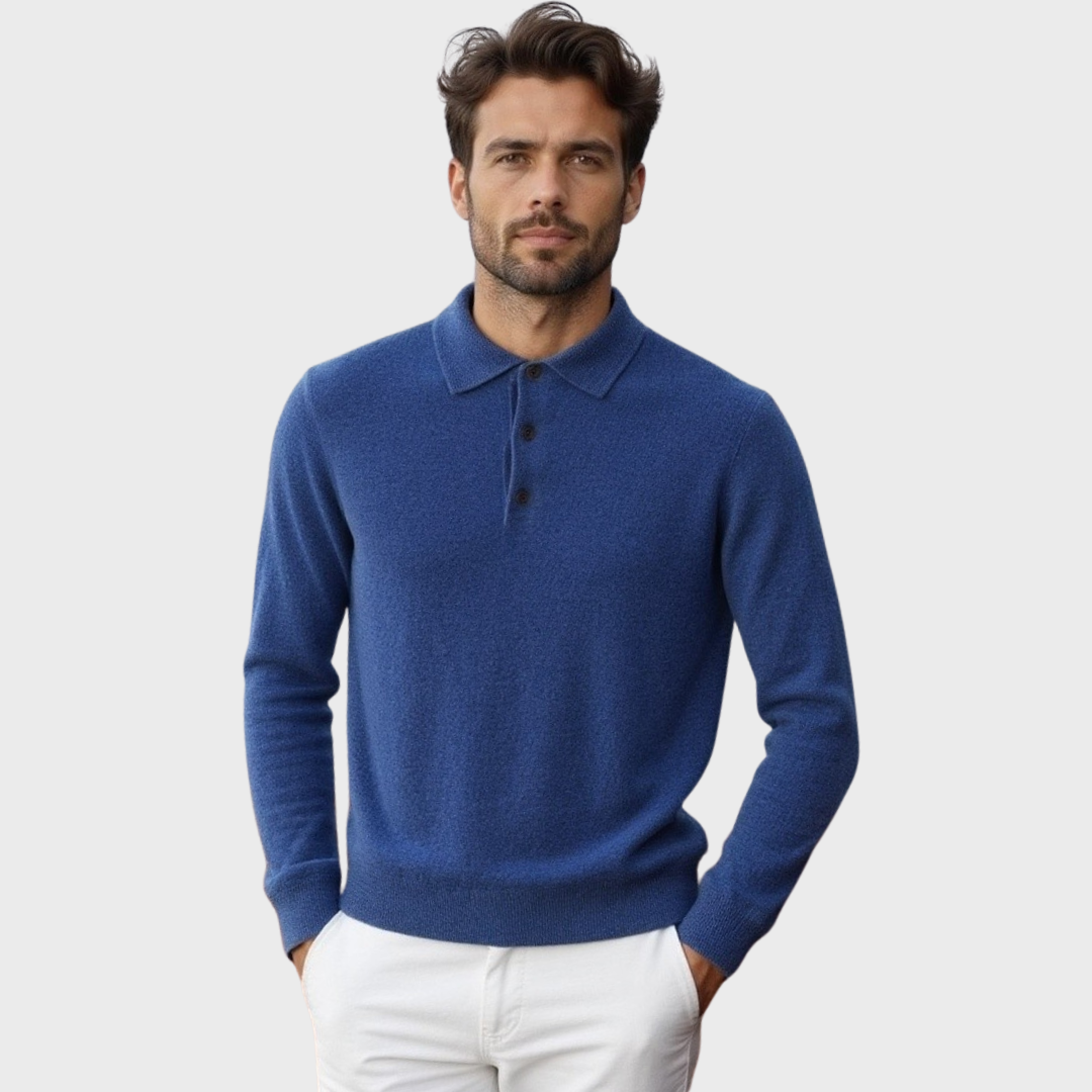 Polo Sweater - Natural Fiber Blend And Warm Breathable Fit