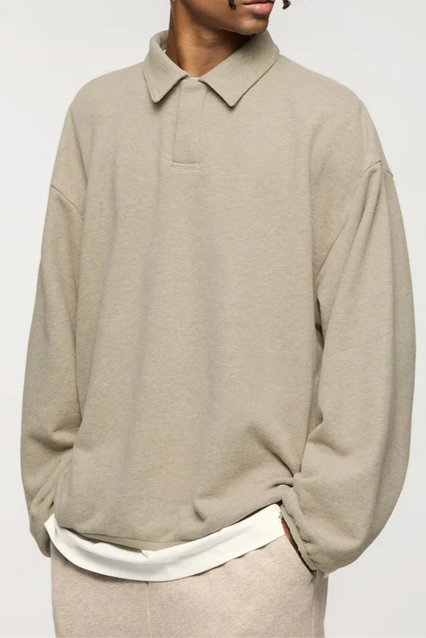 Polo Sweater - Soft Blend Knit Collar & Warm Layering