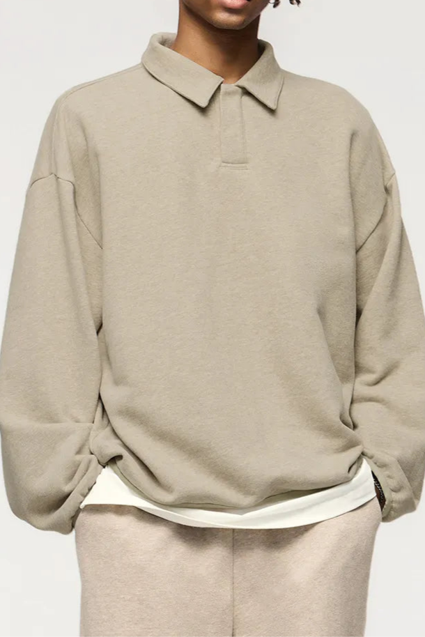 Polo Sweater - Soft Blend Knit Collar & Warm Layering