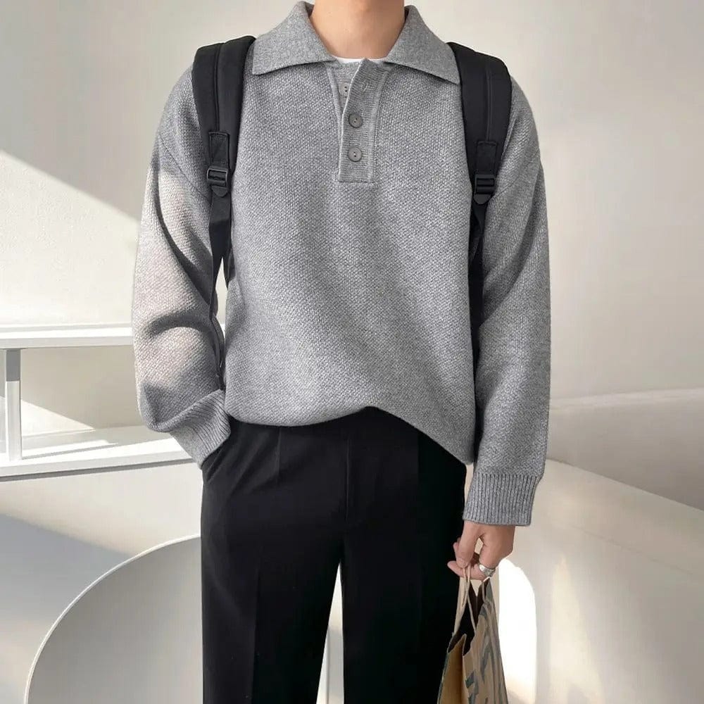 Polo Sweater - Tailored Collar and Breathable Soft Blend
