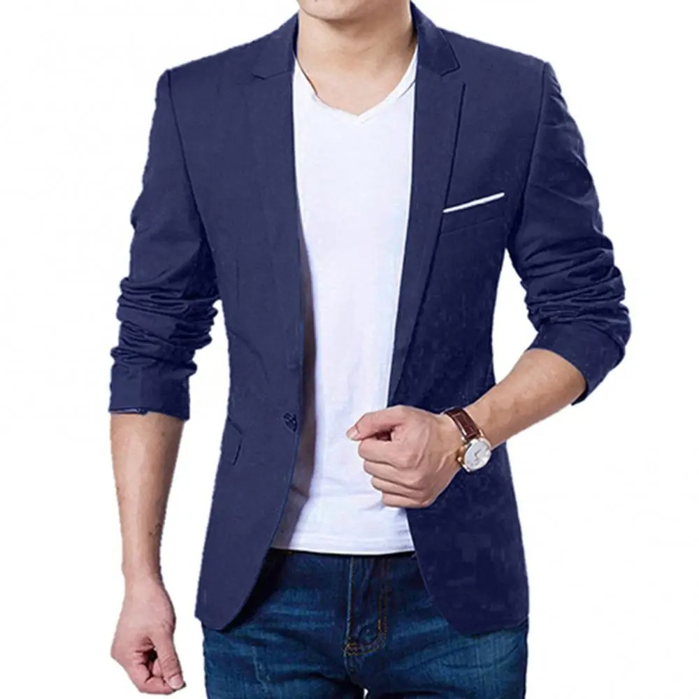 Polyester Blend Blazer - Slim Tailored Fit & Easy Movement