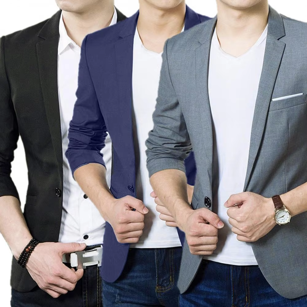 Polyester Blend Blazer - Slim Tailored Fit & Easy Movement