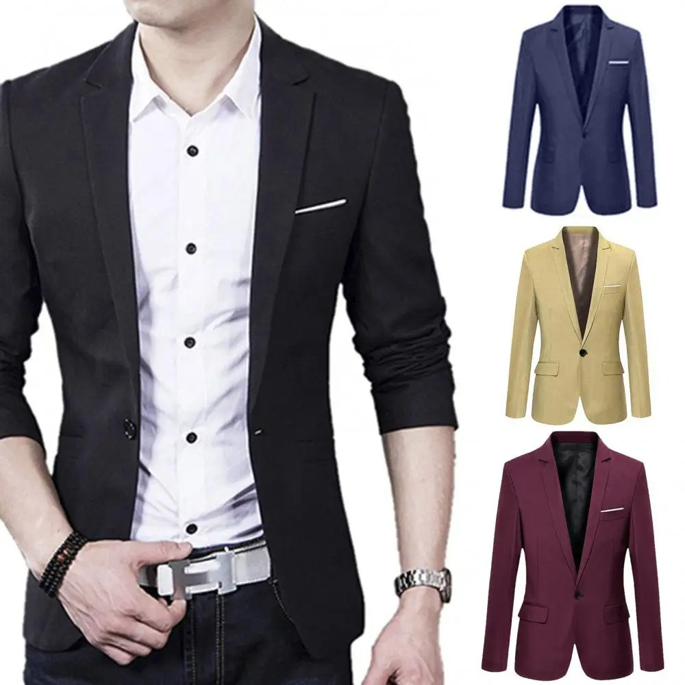 Polyester Blend Blazer - Slim Tailored Fit & Easy Movement