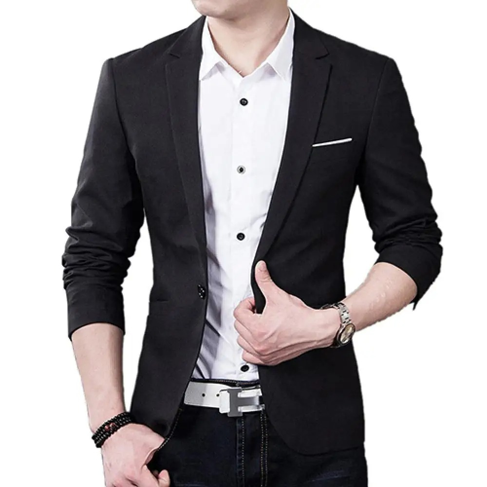 Polyester Blend Blazer - Slim Tailored Fit & Easy Movement