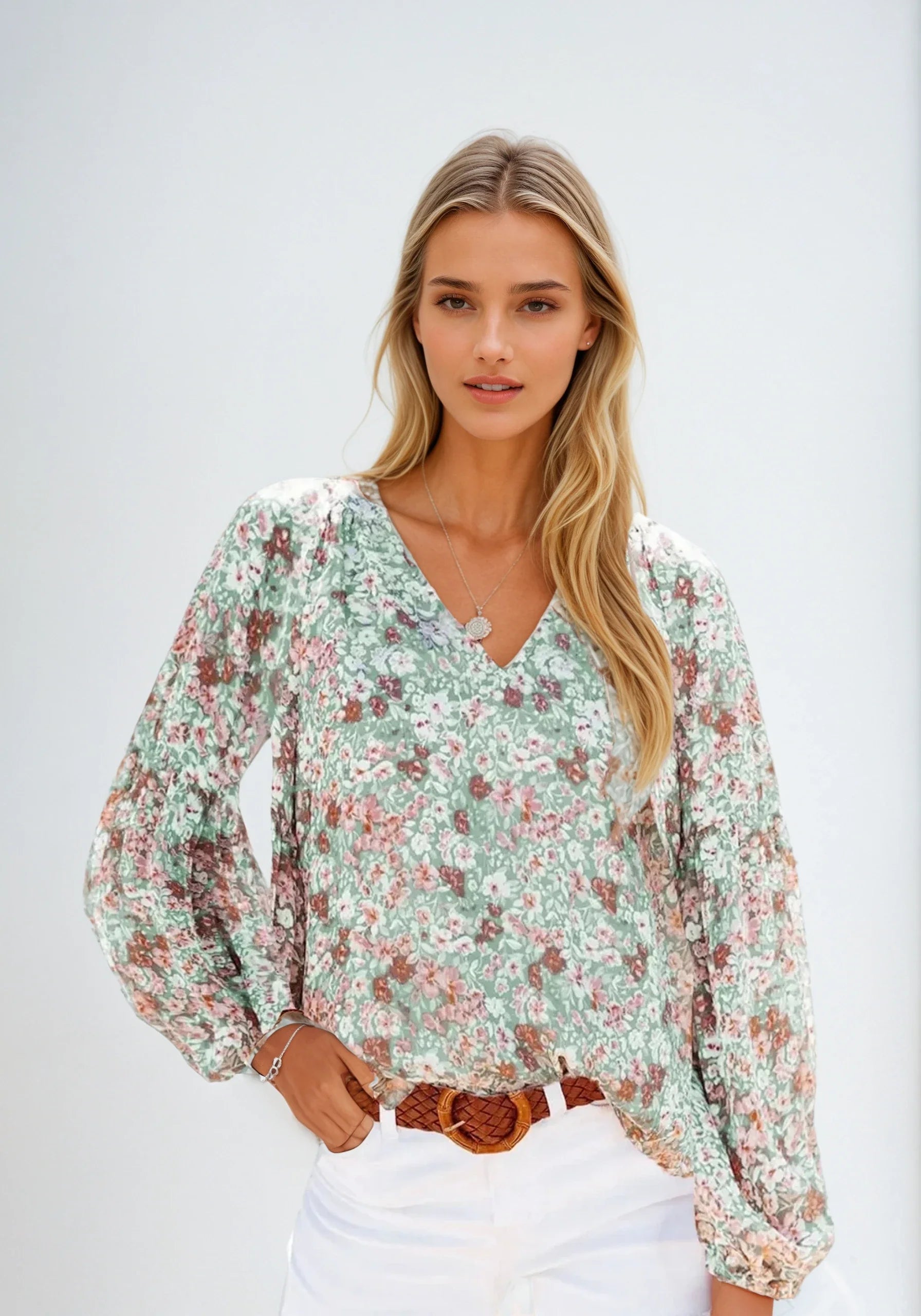 Polyester Blend Blouse - Light Draped Shape And Ease