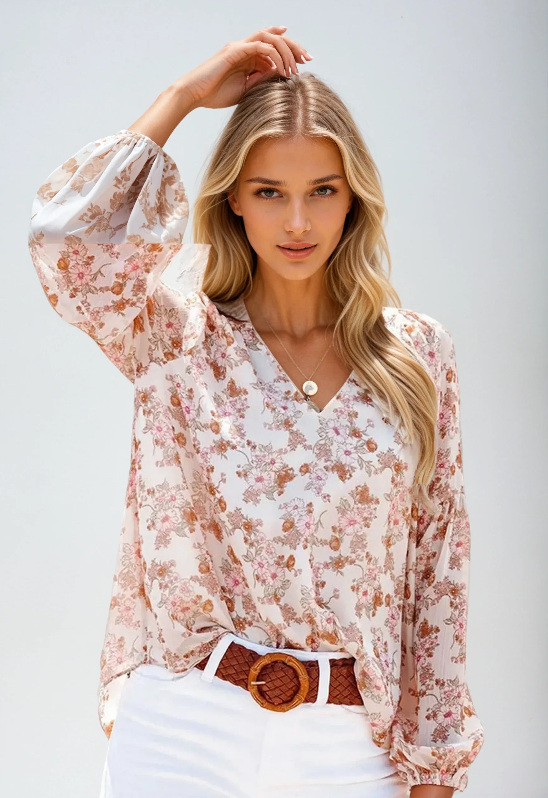 Polyester Blend Blouse - Light Draped Shape And Ease