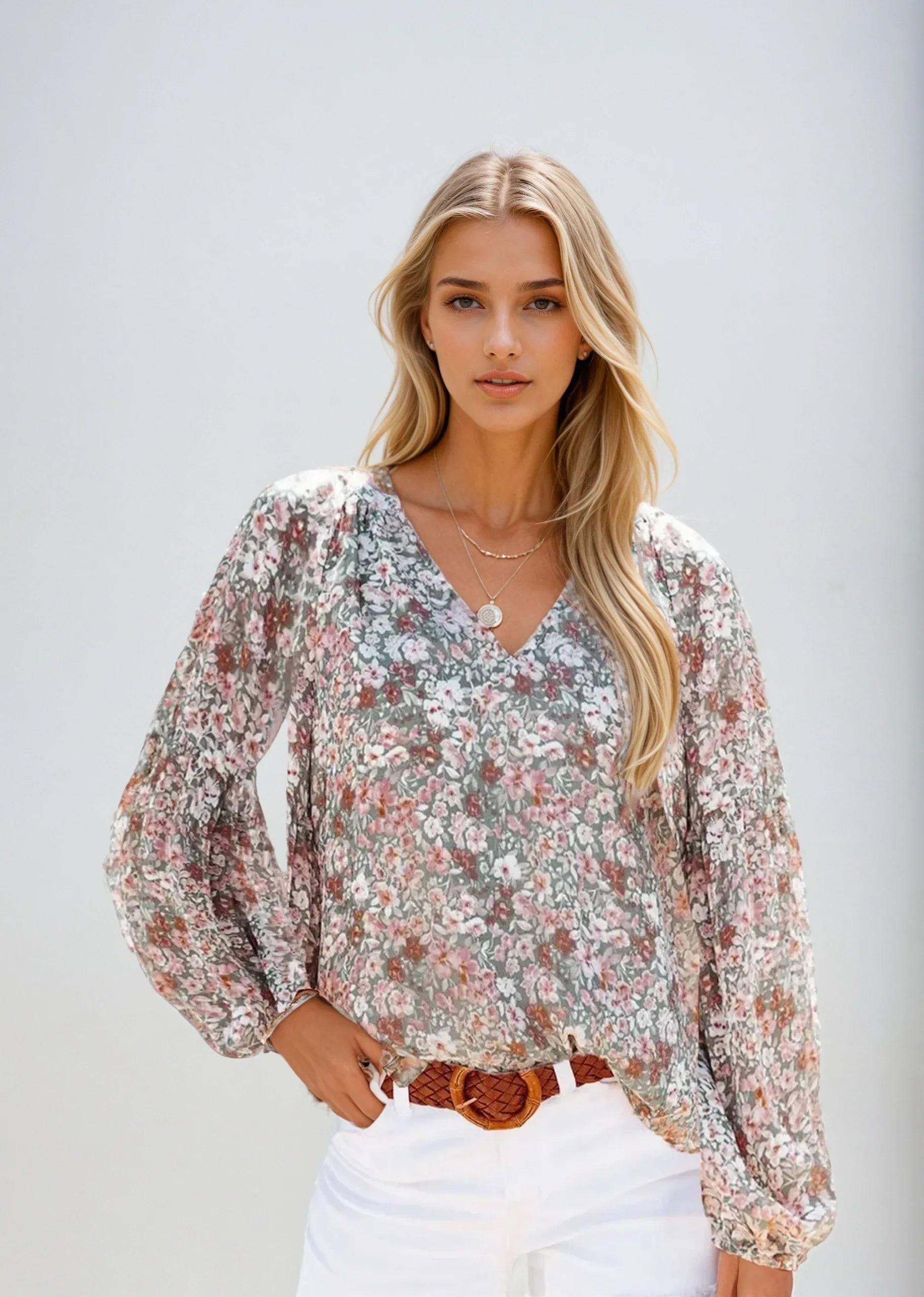 Polyester Blend Blouse - Light Draped Shape And Ease