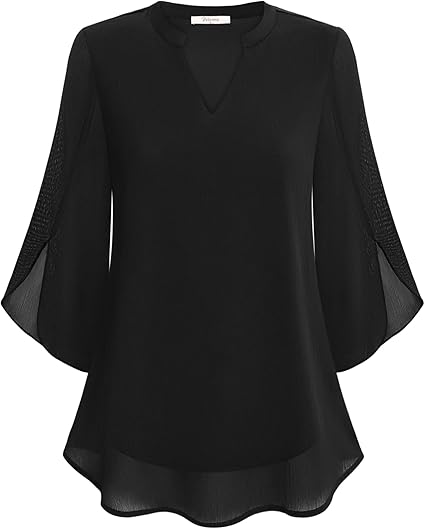 Polyester Blend Blouse - Relaxed Tailored Shape And Airflow