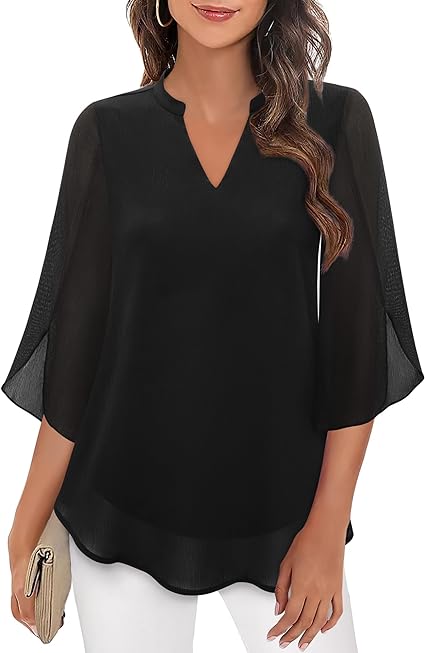 Polyester Blend Blouse - Relaxed Tailored Shape And Airflow