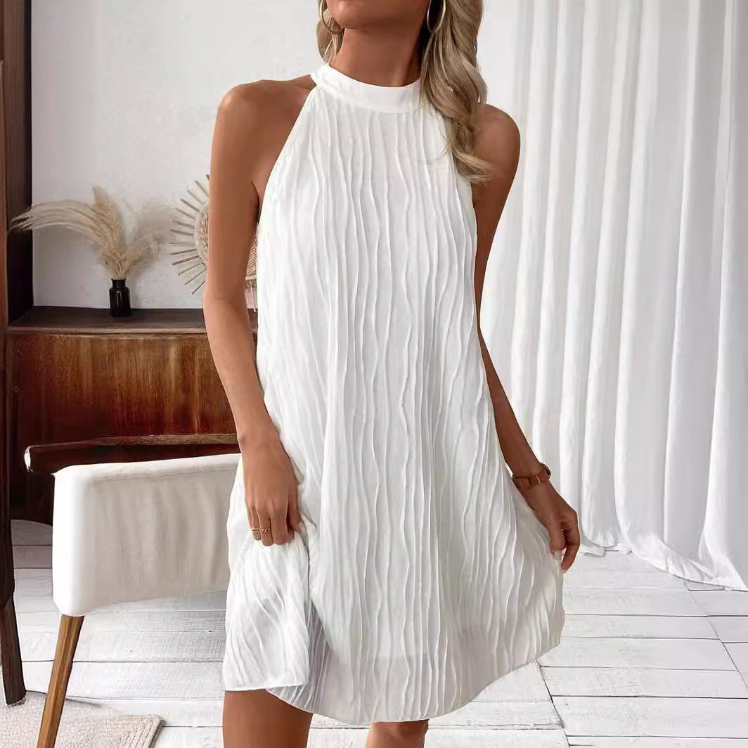Polyester Blend Dress – Neckholder Halter And Room To Move