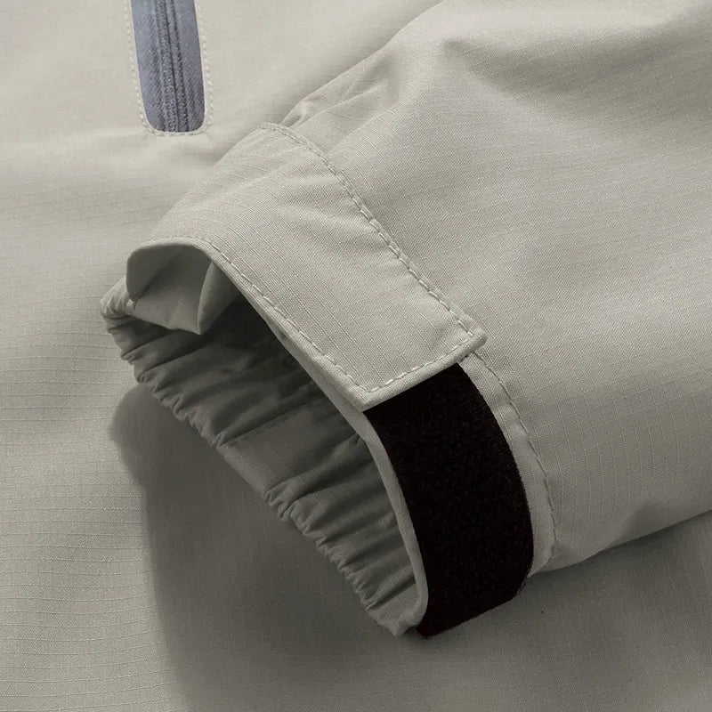 Polyester Blend Jacket - Attached Hood And Adjustable Hem