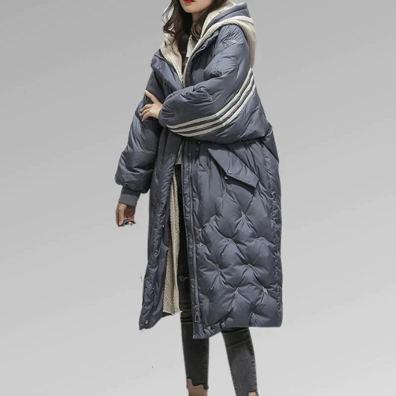 Polyester Blend Jacket - Long Quilted & Warm Coverage