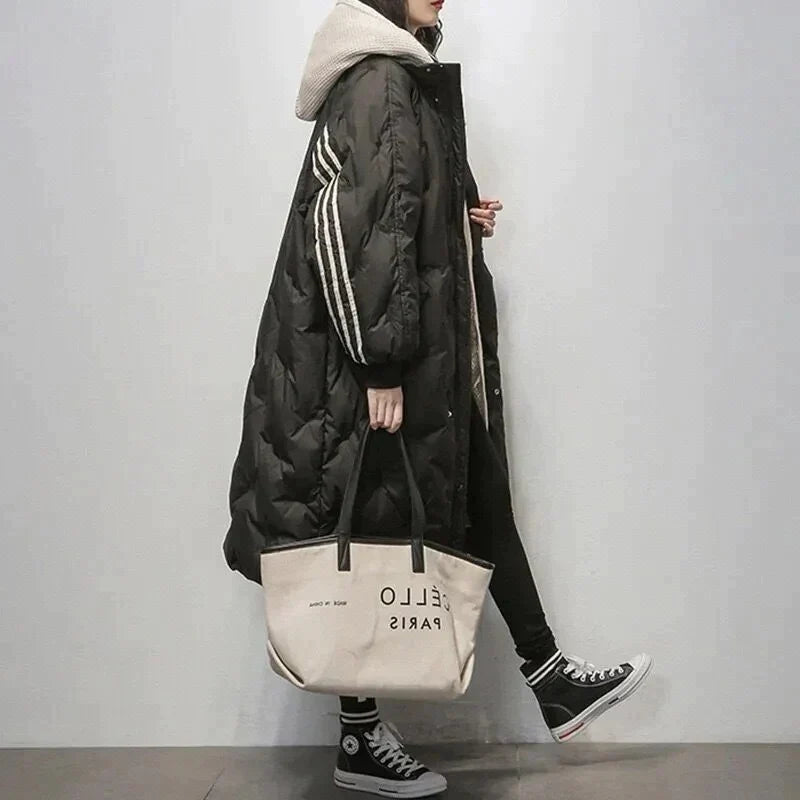 Polyester Blend Jacket - Long Quilted & Warm Coverage