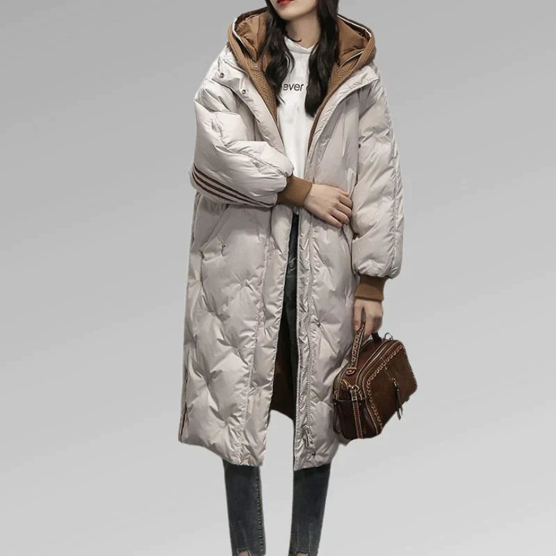 Polyester Blend Jacket - Long Quilted & Warm Coverage