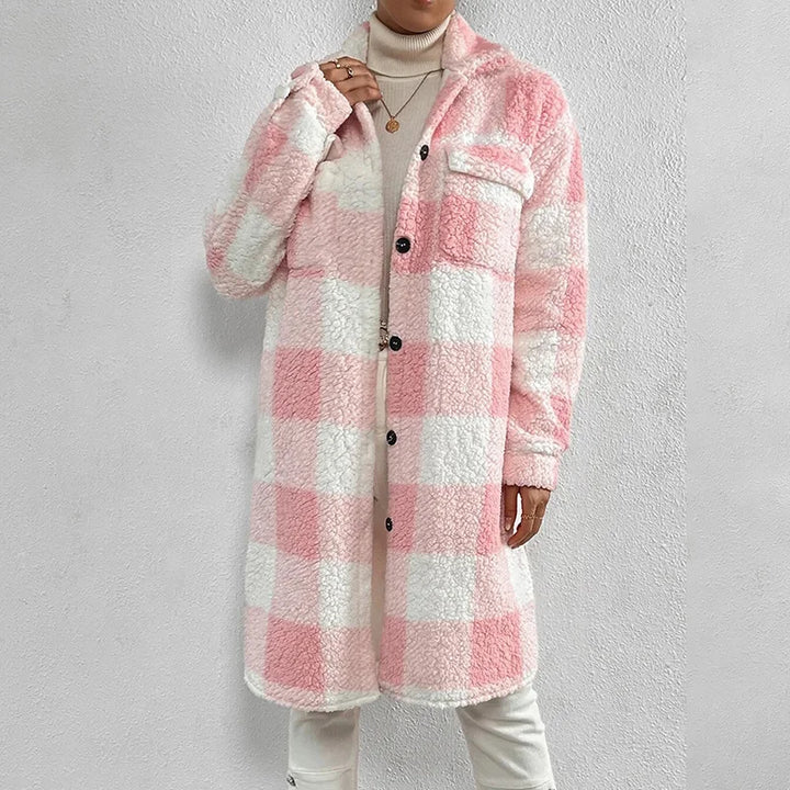 Polyester Blend Jacket - Plaid Outer And Warm Fleece Lining