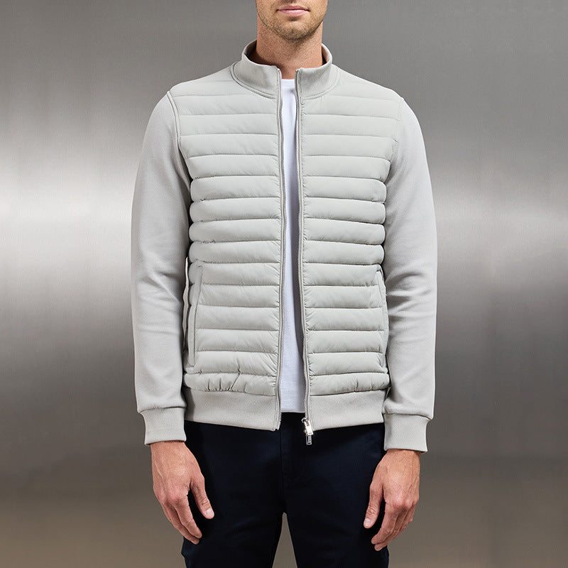 Polyester Blend Jacket - Quilted Panels & Wind Guard
