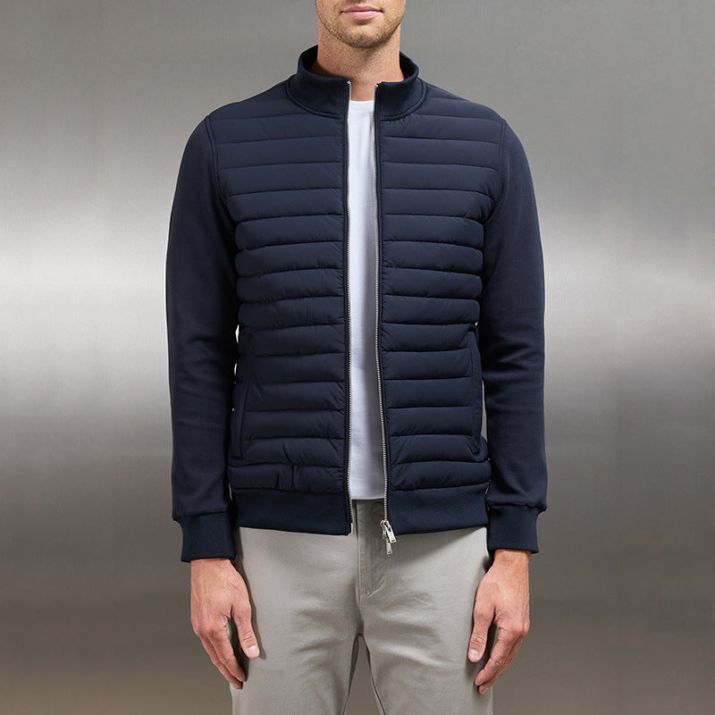 Polyester Blend Jacket - Quilted Panels & Wind Guard