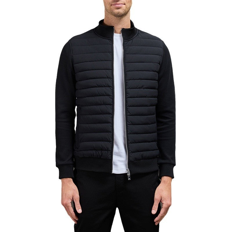 Polyester Blend Jacket - Quilted Panels & Wind Guard