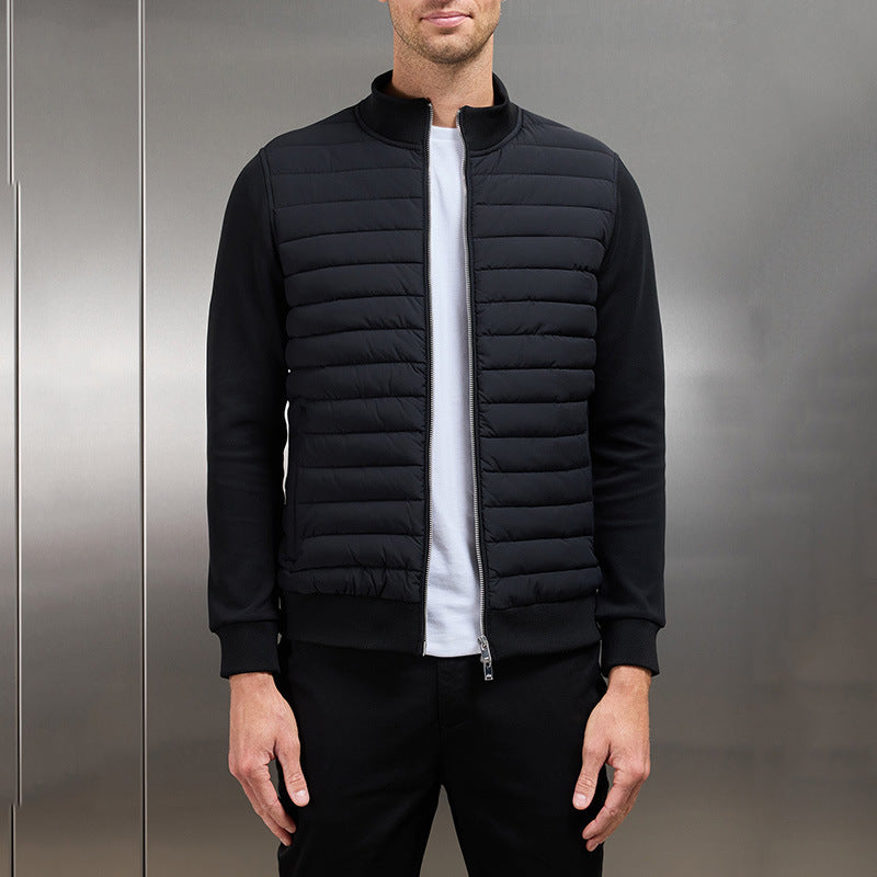 Polyester Blend Jacket - Quilted Panels & Wind Guard