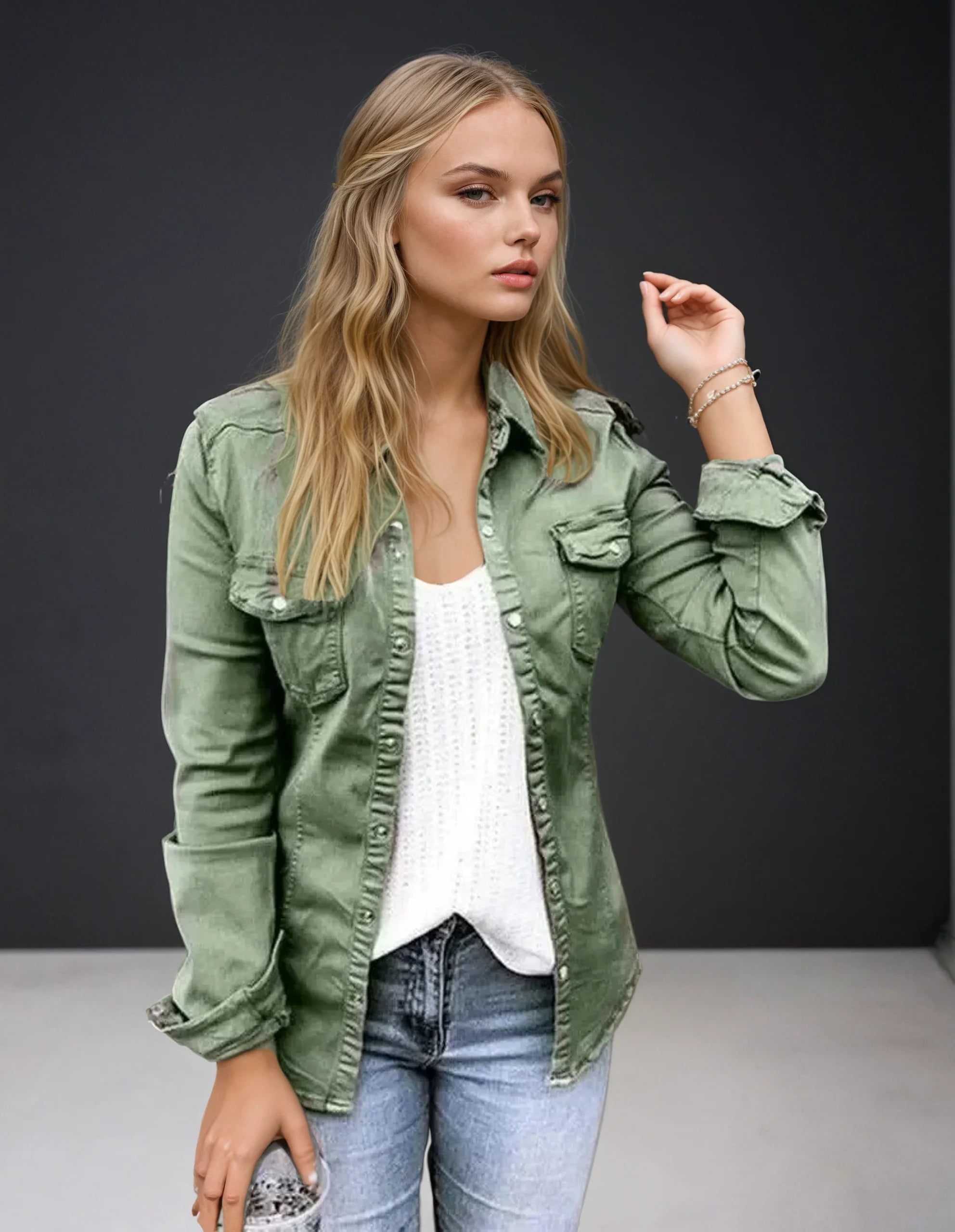 Polyester Blend Jacket – Tailored Cut & Multiple Pockets