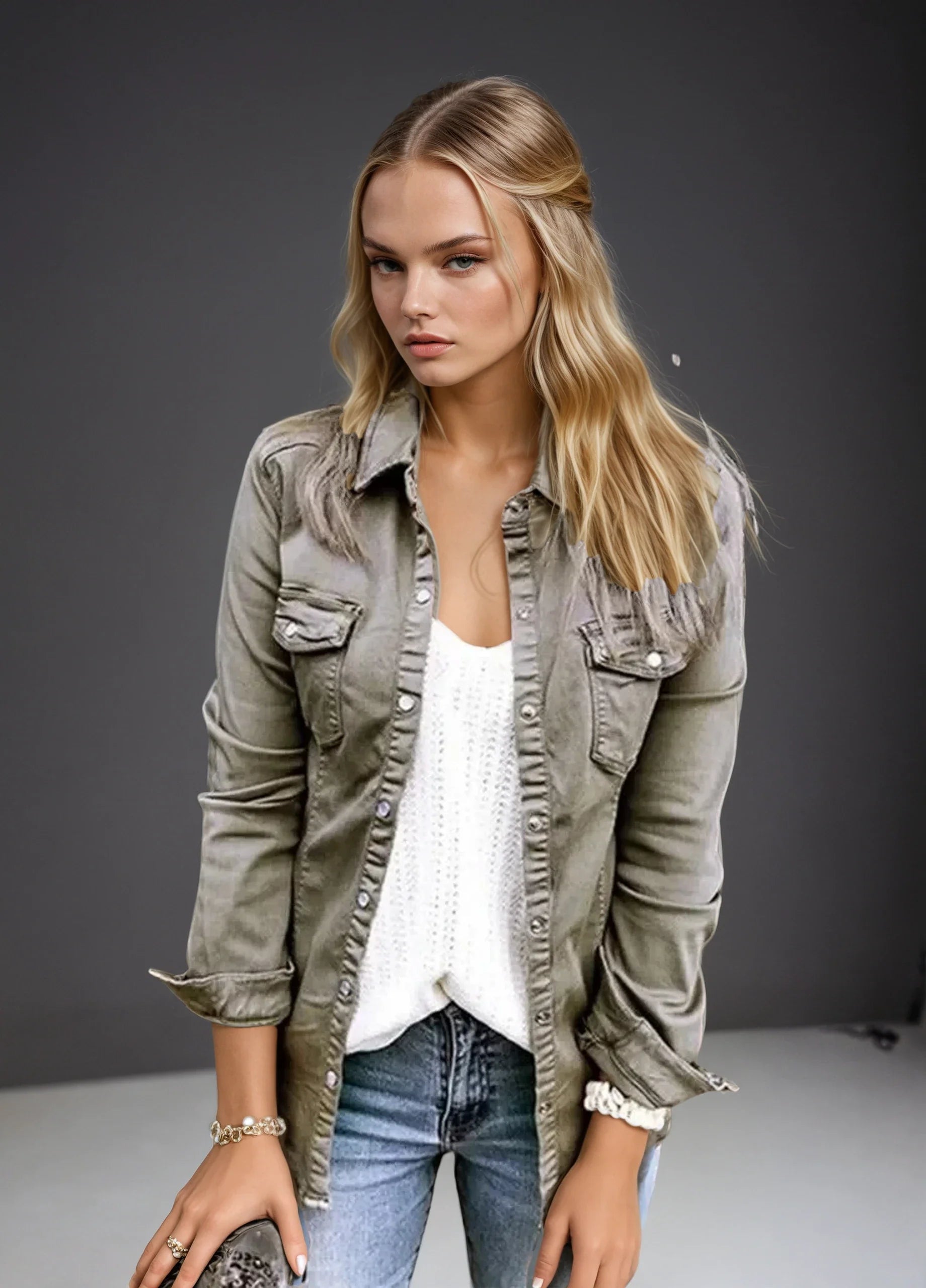 Polyester Blend Jacket – Tailored Cut & Multiple Pockets