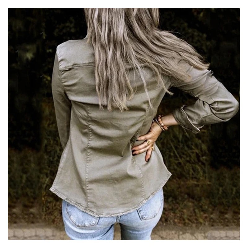 Polyester Blend Jacket – Tailored Cut & Multiple Pockets
