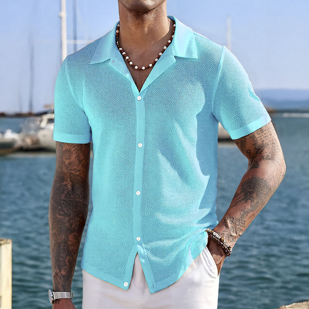 Polyester Blend Knit Shirt – Mesh Body & Cool Breathability
