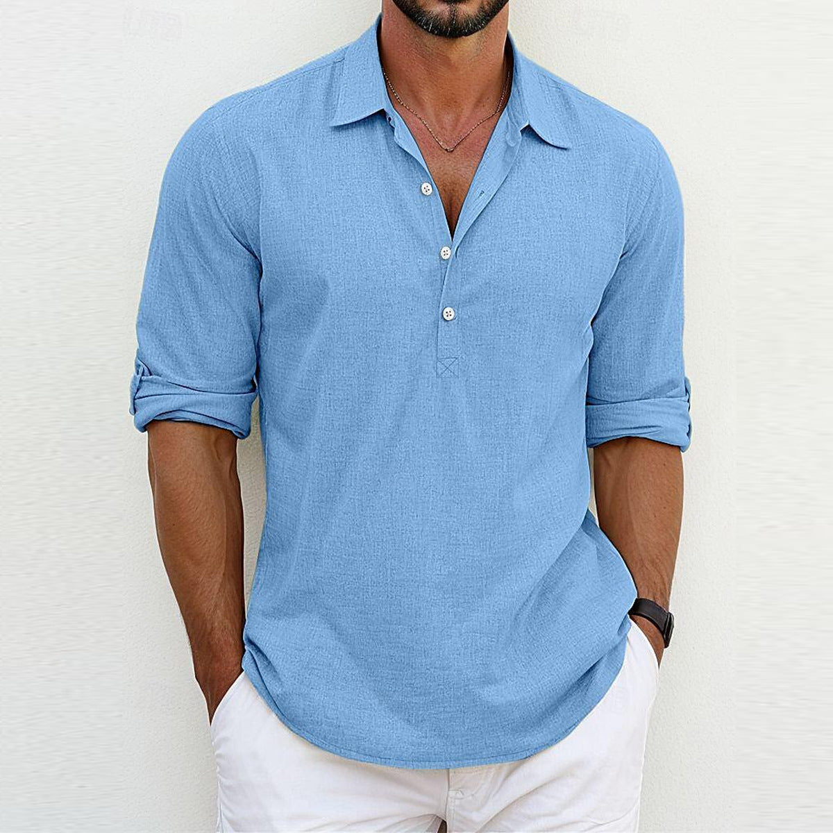 Polyester Blend Polo Shirt – Classic Collar & Loose Fit
