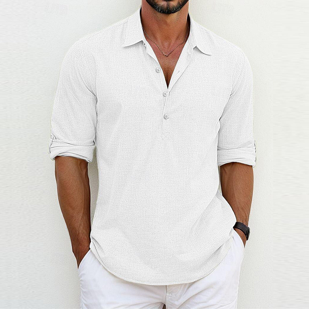 Polyester Blend Polo Shirt – Classic Collar & Loose Fit