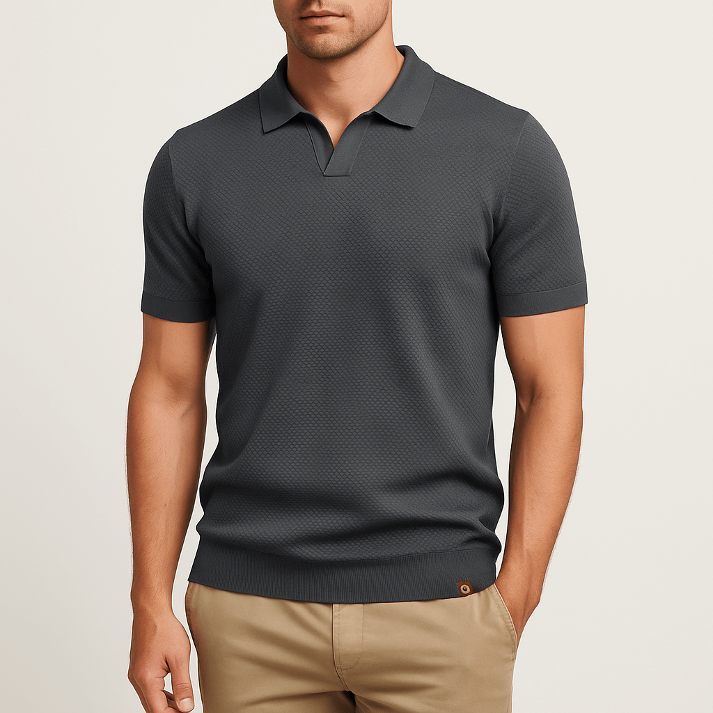 Polyester Blend Polo Shirt - Textured Knit & Easy Airflow