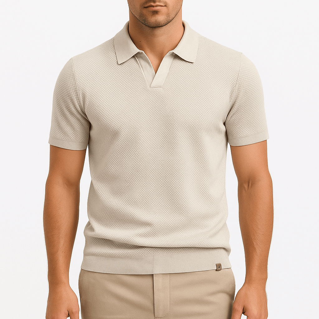 Polyester Blend Polo Shirt - Textured Knit & Easy Airflow